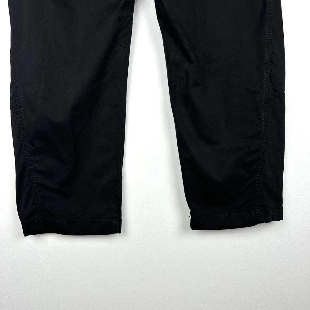 Anthropologie Pilcro The Arin Mid-Rise Button-Front Barrel Pants Black 26P